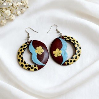 Handcrafted Painting Wood Earrings Originally Handmade